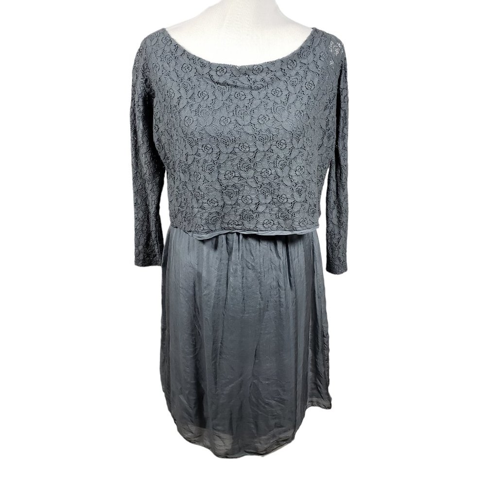 Amanti Women's size Small Steel Blue Silk Dress NWT